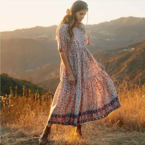 Christy Dawn Theo Dress Sand Anemone Vine print